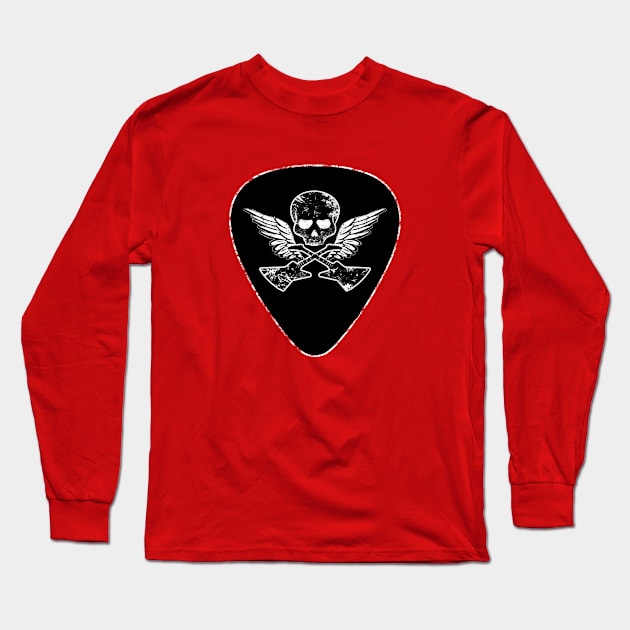 Guitar Pick Skull Long Sleeve T-Shirt by Scar